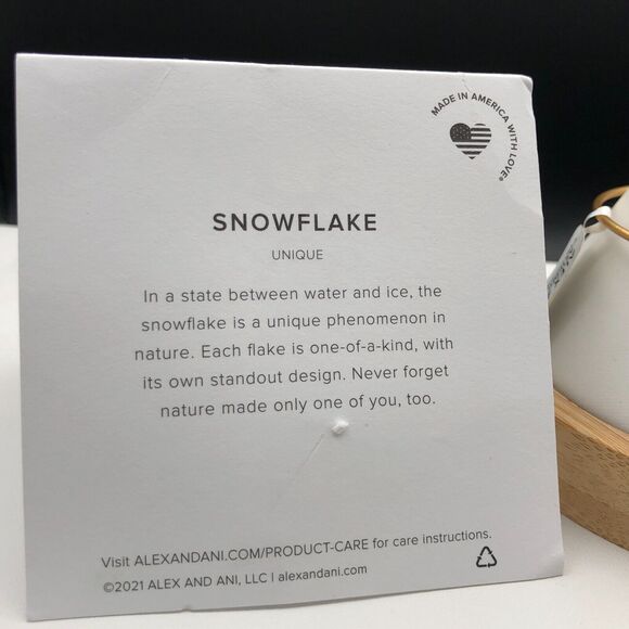 Alex and Ani Bracelet SNOWFLAKE PEARL INFUSION Charm Rafaelian Gold Bangle NWT - Picture 6 of 8